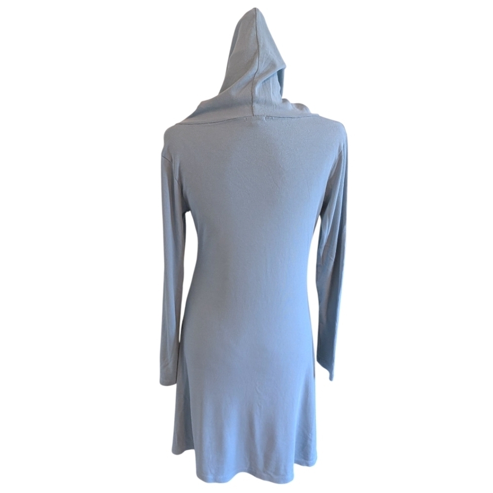 PJ Harlow Hooded Night Dress Women Large Blue Cotton Lounge Sleepwear - Picture 4 of 12